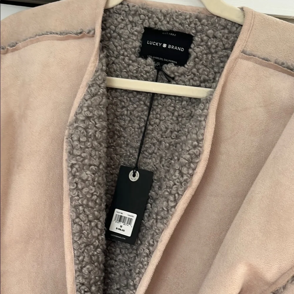 Lucky Brand Tan and Gray Teddy Jacket - Picture 3 of 9